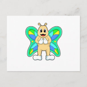 Schmetterling glücklich postkarte