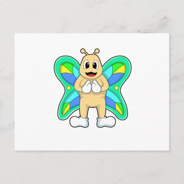Schmetterling glücklich postkarte (Vorderseite)