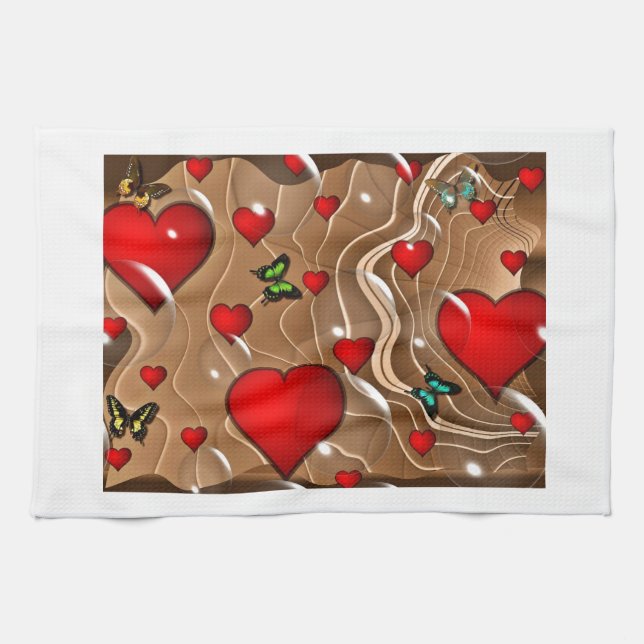 Schmetterling & Gold Handtuch (Horizontal)