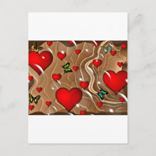Schmetterling & Gold Postkarte