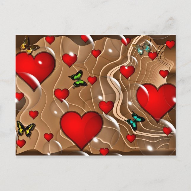 Schmetterling & Gold Postkarte (Vorderseite)