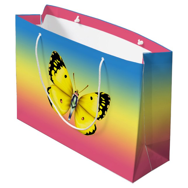 Schmetterling Große Geschenktüte (Rückseite Schrägansicht)