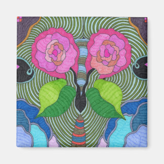 Schmetterling - Große Rose Magnet