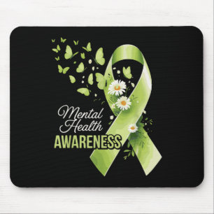 Schmetterling Grünes Band für psychische Gesundhei Mousepad
