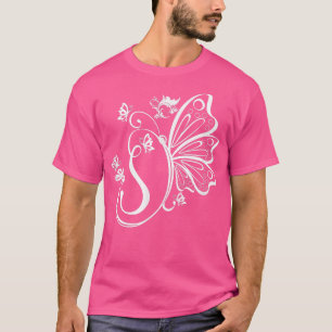 Schmetterling Grunge Fairycore Ästhetik Buchstabe T-Shirt