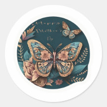 Schmetterling Happy Mother Day Stickers
