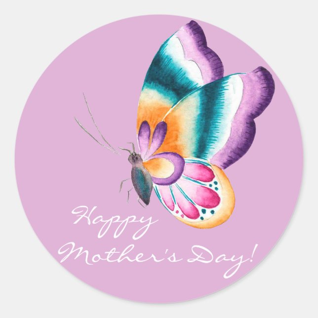 Schmetterling | Happy Mother's Day Stickers (Vorderseite)
