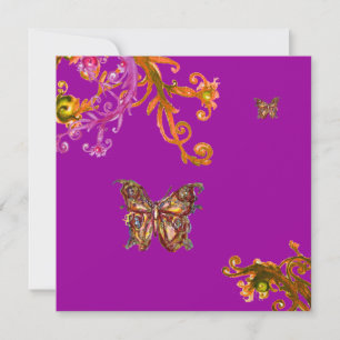 SCHMETTERLING, hellrosa gelb violett lila Einladung