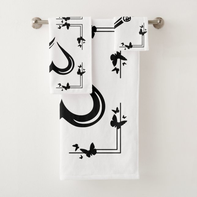 "Schmetterling & Herz" Badetuch-Set Badhandtuch Set (Insitu)