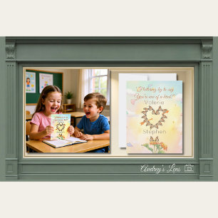 Schmetterling Herz Wasserfarbe Valentinstag Mitteilungskarte