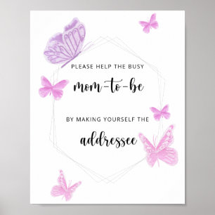 Schmetterling hilft der geschäftigen Mama zu sein Poster