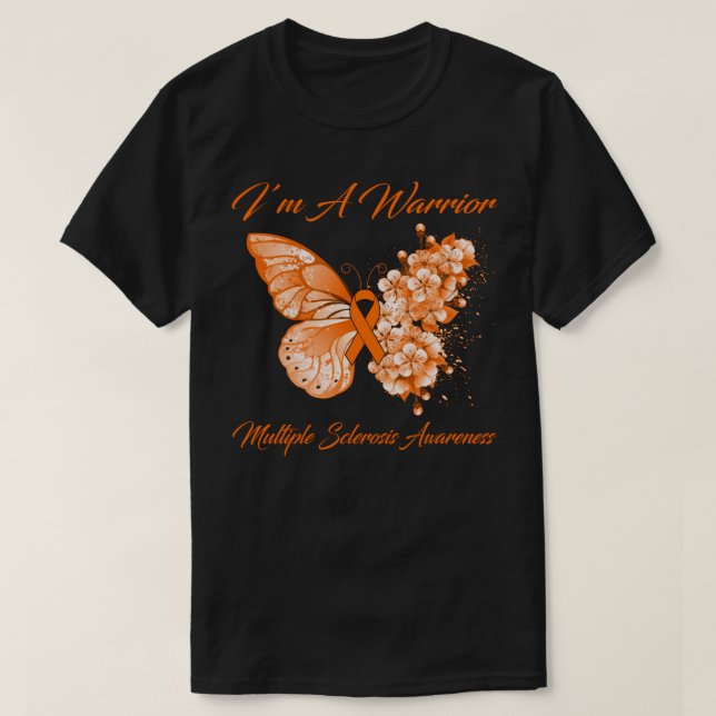 Schmetterling Ich bin ein Krieger-Multipler Sklero T-Shirt (Design vorne)
