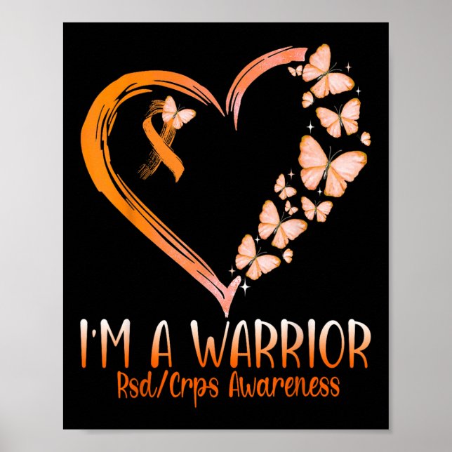 Schmetterling Ich bin ein Krieger Rsd Crps Bewusst Poster (Vorne)