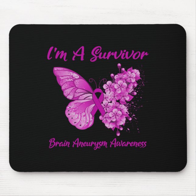Schmetterling Ich bin ein Überlebender des Gehirna Mousepad (Vorne)