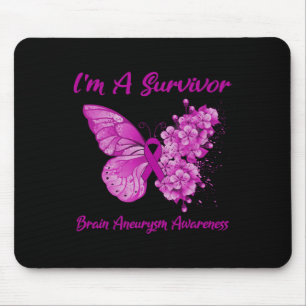Schmetterling Ich bin ein Überlebender Hirnaneurys Mousepad