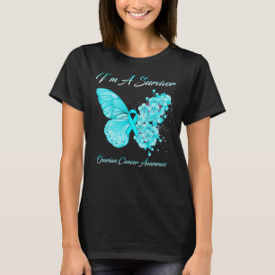 Schmetterling Ich bin ein Überlebender Ovarialkreb T-Shirt