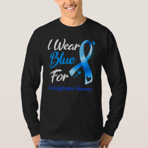 Schmetterling Ich trage Blau für Leukodystrophie-B T-Shirt