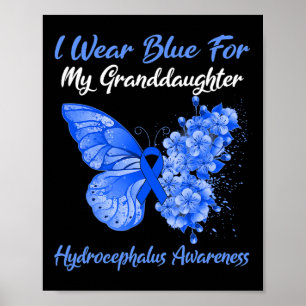 Schmetterling Ich trage Blau für meine Enkeltochte Poster