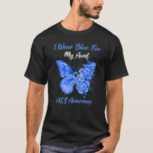 Schmetterling ich trage Blau für meine Tante Alte  T-Shirt