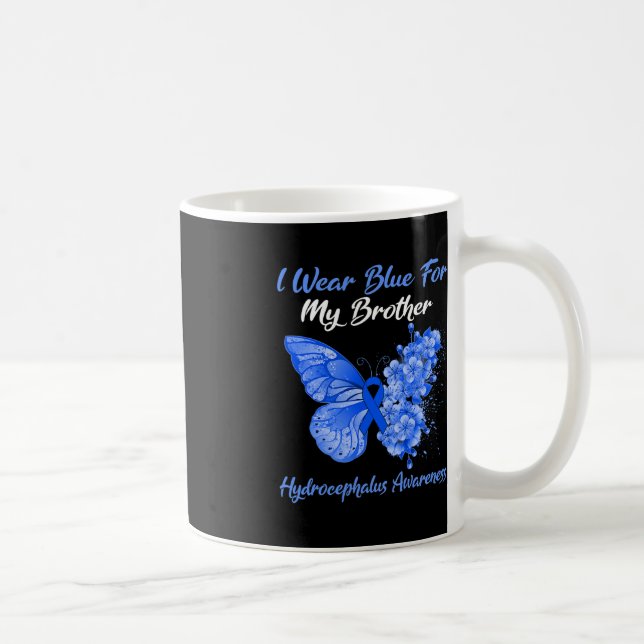 Schmetterling Ich trage Blau für meinen Bruder Hyd Kaffeetasse (Rechts)