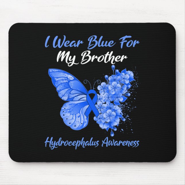 Schmetterling Ich trage Blau für meinen Bruder Hyd Mousepad (Vorne)