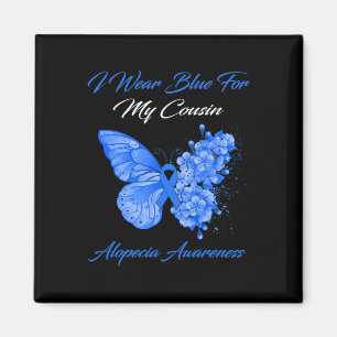 Schmetterling Ich trage Blau für meinen Cousin Alo Magnet