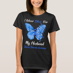Schmetterling ich trage Blau für meinen Mann Tuber T-Shirt