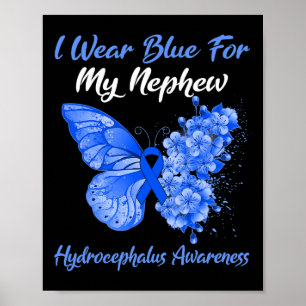 Schmetterling Ich trage Blau für meinen Nephew-Hyd Poster