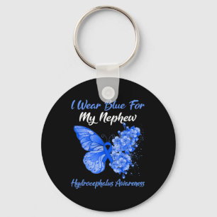 Schmetterling Ich trage Blau für meinen Nephew-Hyd Schlüsselanhänger