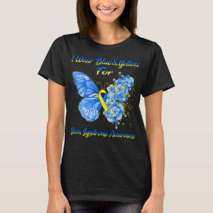 Schmetterling Ich trage Blau und Gelb für Down-Syn T-Shirt