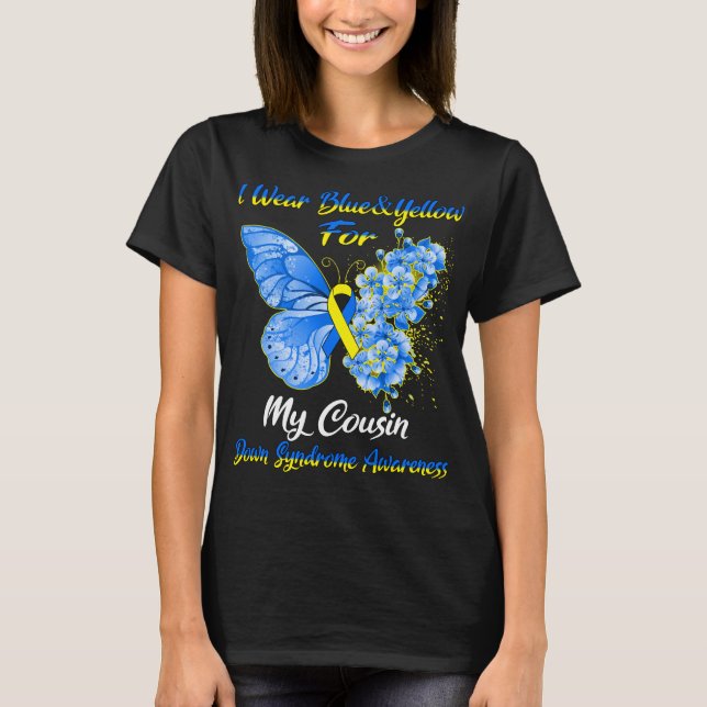 Schmetterling Ich trage Blau und Gelb für meinen C T-Shirt (Vorderseite)
