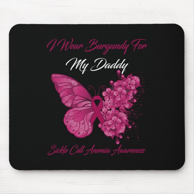 Schmetterling Ich trage Burgund für meine Daddy-Si Mousepad (Vorne)