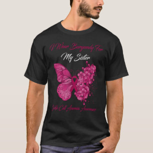 Schmetterling Ich trage Burgund für meine Schweste T-Shirt