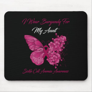Schmetterling Ich trage Burgund für meine Tante-Si Mousepad