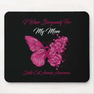 Schmetterling Ich trage Burgundy für meine Mama Si Mousepad