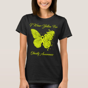 Schmetterling Ich trage Gelb für Fettleibigkeit Be T-Shirt