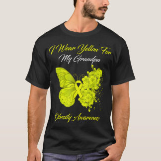 Schmetterling Ich trage Gelb für meine Opa Abesity T-Shirt