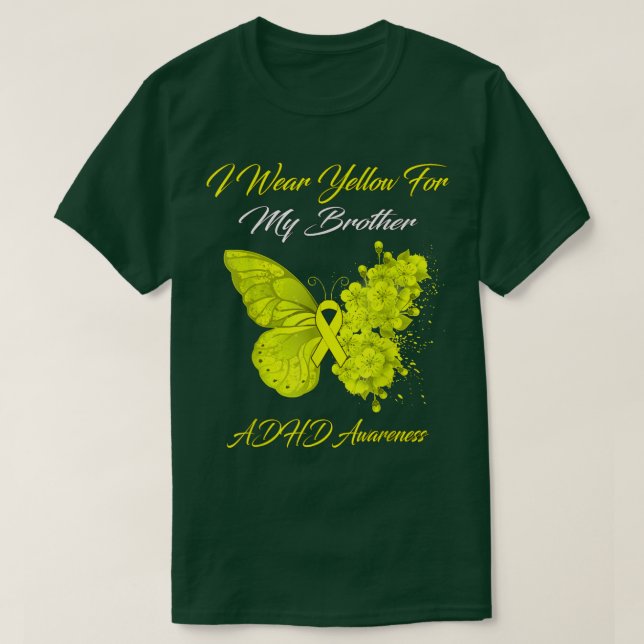 Schmetterling ich trage Gelb für meinen Bruder ADH T-Shirt (Design vorne)