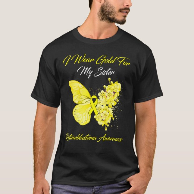 Schmetterling Ich trage Gold für meine Schwester R T-Shirt (Vorderseite)