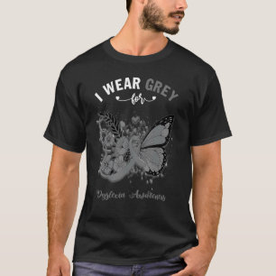 Schmetterling Ich trage Grau wegen Dyslexie Bewuss T-Shirt
