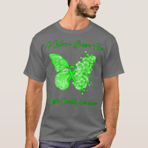 Schmetterling Ich trage Grün für das Bewusstsein f T-Shirt