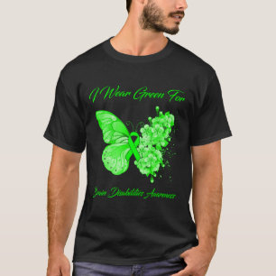 Schmetterling ich trage Grün für Gehirnbehinderung T-Shirt