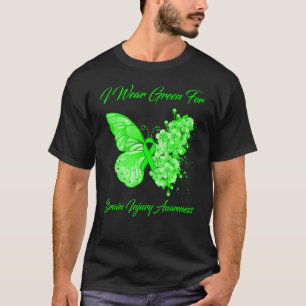 Schmetterling Ich trage Grün für Gehirnverletzung T-Shirt