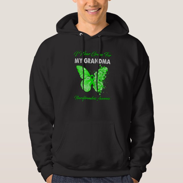Schmetterling Ich trage Grün für mein Oma Neurofib Hoodie (Vorderseite)