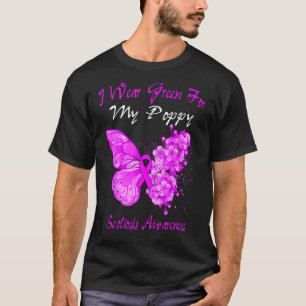Schmetterling Ich trage Grün für meine Mohn-Skolio T-Shirt