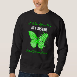 Schmetterling Ich trage Grün für meine Schwester K Sweatshirt