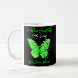 Schmetterling Ich trage Grün für meine Schwester L Kaffeetasse