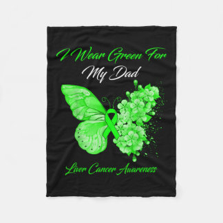 Schmetterling Ich trage Grün für meinen Vater Lebe Fleecedecke