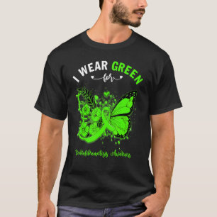 Schmetterling Ich trage Grün für Neurofibromatose- T-Shirt