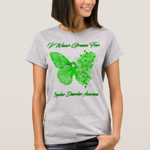 Schmetterling Ich trage Grün wegen bipolarer Störu T-Shirt